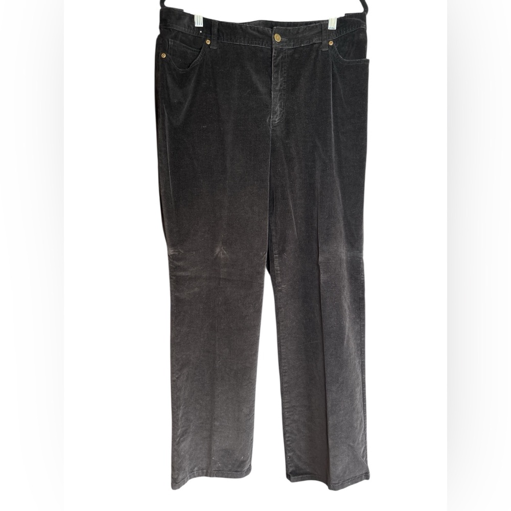 Style & Co Black Corduroy Straight Leg Pants | Size 18 | Cotton Stretch